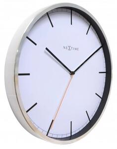 Designové nástěnné hodiny 3071wi Nextime Company White Stripe 35cm