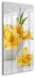 Skleněné hodiny vertikální Žluté květy zsppb-30x60-00295213