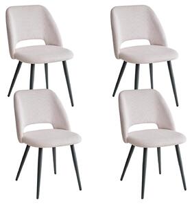 Jídelní židle potažené látkou s texturou ribfleku, s pohodlným polstrováním a ergonomickým designem pro jídelnu