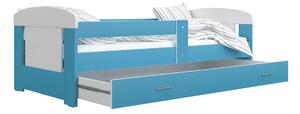 Dětská postel FILIP P1 COLOR 160x80, včetně ÚP, bílý/modrý