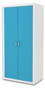 Dětská šatní skříň FILIP, color, bílý/modrý