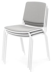 Šedá látková konferenční židle MARA VEA s bílou podnoží