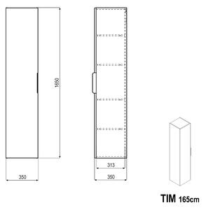 Vysoká jednotka TIM - flexibilní montáž - 35 x 165 x 35 cm - možnost volby barvy