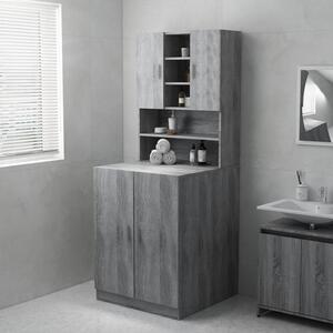 Skříňka pod pračku a skříňka nad pračku – Imitace dub sonoma – materiál: dřevo – rozměry: 71 x 71,5 x 91,5 cm
