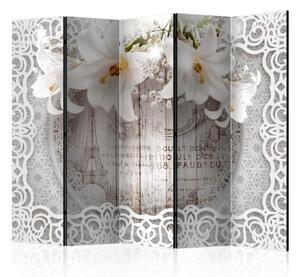 Paraván - Lilies and Quilted Background II [Room Dividers]