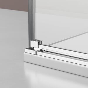 Rohový sprchový kout s výklopnými dveřmi na pevném panelu NT403 - 8 mm čiré sklo Nano - závěs dveří PRAVÝ - možnost volby šířky