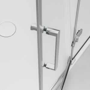 Rohový sprchový kout s výklopnými dveřmi na pevném panelu NT403 - 8 mm čiré sklo Nano - závěs dveří PRAVÝ - možnost volby šířky