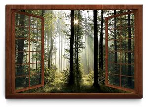 Malvis Okno v ranním lese Velikost: 120x80 cm