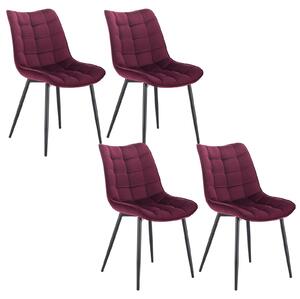 Jídelní židle - Židle - Židle s potahem imitujícím kůži - Kovové nohy - Ergonomický design - Protiskluzové podložky na nohou