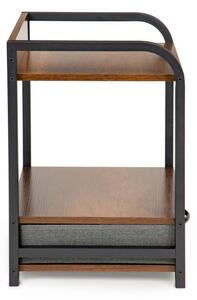 ModernHome Noční stolek s 2 policemi a zásuvkou, YLT-1501-18P