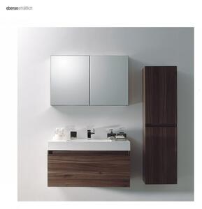 Hliníková dvoudveřová zrcadlová skříňka - vnitřní a vnější zrcadlo - 100 x 66 x 12 cm