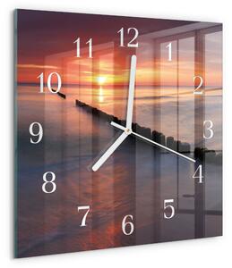 Skleněné hodiny Slunce moře zskb-30x30-00080879