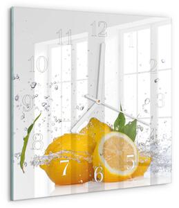 Skleněné hodiny Citrony zskb-30x30-00092816
