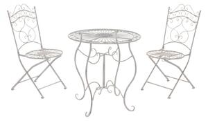 Souprava kovových židlí a stolu G11784335 (SET 2 + 1) Barva Bílá antik