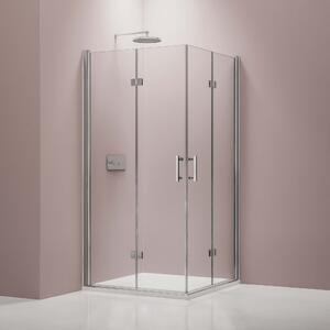 Sprchový kout s rohovým vstupem a skládacími dveřmi Nano EX213 - 100 x 100 x 195 cm včetně sprchové vaničky