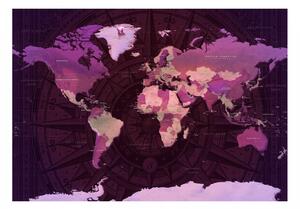 Murando DeLuxe Fialová mapa světa Rozměry (š x v) a Typ: 147x105 cm - samolepící