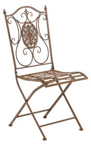 Kovová skladací židle Sibell - Hnědá antik
