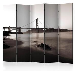 Paraván - San Francisco: Golden Gate Bridge in black and white II [Room Dividers]