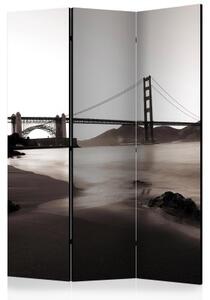 Paraván - San Francisco: Golden Gate Bridge in black and white [Room Dividers]
