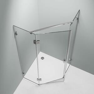 Sprchový kout Pentagonální sprcha NANO z pravého skla EX415 - 80 x 80 x 195 cm - včetně sprchové vaničky