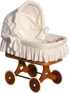 Proutěný košík na miminko s boudičkou Scarlett Hvězdička - béžová Mdum