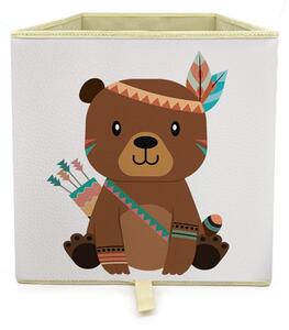 Dream Creations Látkový box na hračky medvěd indián 33x33x37 cm