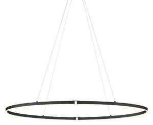 Designové závěsné svítidlo černé oválné 120 cm vč. LED 3-krokové stmívatelné - Ovallo