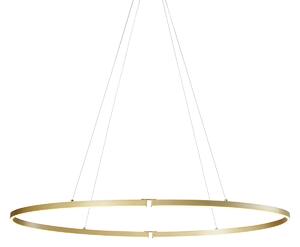 Designové závěsné svítidlo mosazné 120 cm vč. LED 3-krokové stmívatelné - Ovallo