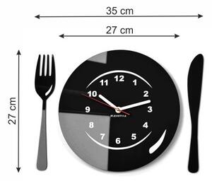 Dekorační kuchyňské hodiny talíř Bílá