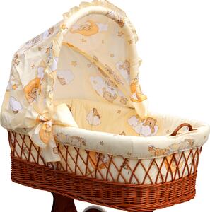 Proutěný košík na miminko s boudičkou Scarlett Mráček - béžová Mdum