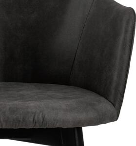 Scandi Antracitově šedá látková jídelní židle Dara