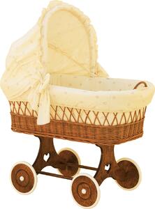 Proutěný košík na miminko s boudičkou Scarlett Méďa - béžová