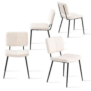 Skandinávské jídelní židle - Sada židlí - Designová židle - Jídelní židle - Kuchyňská židle - Krémová barva