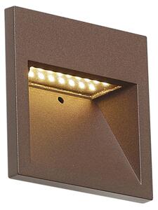 Moderní nástěnné svítidlo rezavě hnědé čtvercové vč. LED IP54 - Gem