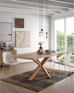 Dubový jídelní stůl Kave Home Argo 200 x 100 cm s přírodní kovovou podnoží
