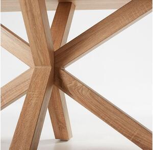 Dubový jídelní stůl Kave Home Argo 200 x 100 cm s přírodní kovovou podnoží