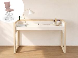 Dětský rostoucí stůl STOLLY se dvěma výškami stolu + ergonomická židle STARORŮŽOVÁ Zvolte rozměr židle: dítě 119 - 142 cm (výška stolu 71 - 82 cm)