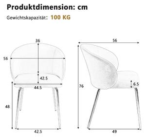Sametové jídelní židle - Židle s područkami - židle - Pohodlné židle - Měkká potahová látka
