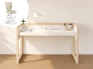 Dětský rostoucí stůl STOLLY se dvěma výškami stolu + ergonomická židle BÉŽOVÁ Zvolte rozměr židle: dítě 133 - 159 cm (výška stolu 71 - 82 cm)