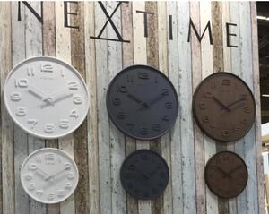 Designové nástěnné hodiny 3096wi Nextime Wood Wood Medium 35cm