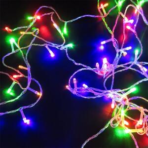 Hjlight 100 LED barevný vánoční řetěz s průhledným kabelem 8m