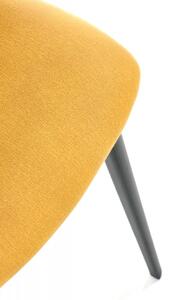 Jídelní židle VENUS - ocel, látka, černá / žlutá