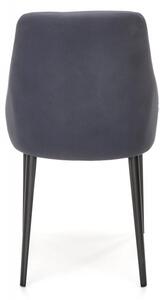 Jídelní židle VENUS - ocel, látka, černá / žlutá