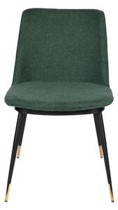 White Label Tmavě zelená látková jídelní židle WLL LIONEL