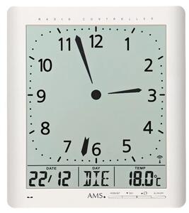 Digitální nástěnné i stolní hodiny 5896 AMS řízené rádiovým signálem 24cm
