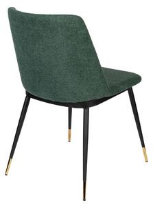 White Label Tmavě zelená látková jídelní židle WLL LIONEL
