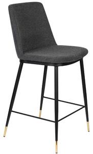 White Label Tmavě šedá látková barová židle WLL LIONEL 65 cm