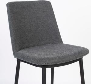 White Label Tmavě šedá látková barová židle WLL LIONEL 75 cm