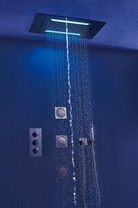 XXL dešťová sprcha nerezová stropní sprcha DPG5030 super plochá černá matná - 70 x 38 cm - stropní instalace
