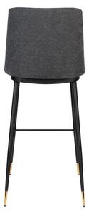 White Label Tmavě šedá látková barová židle WLL LIONEL 75 cm